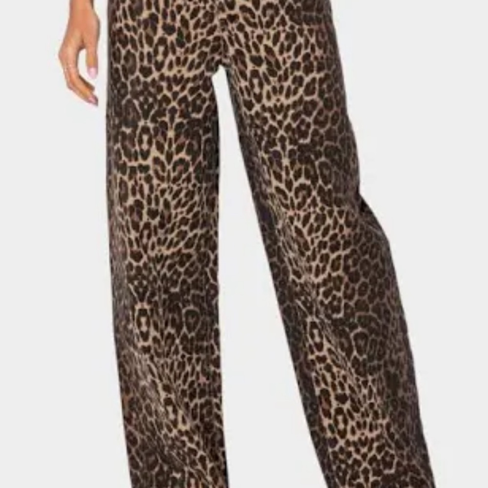 Leopard Print Wide-Leg Pants